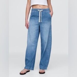 Gap east Jean high rise tie waist denim pants size xxl